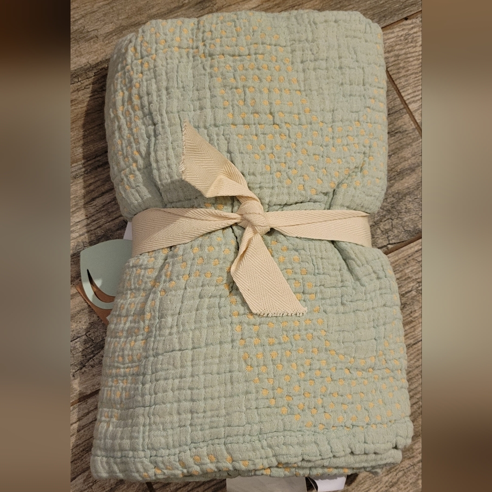 Allswell Little Reversible Oversized Baby Blanket Organic GOTS Certified Cotton